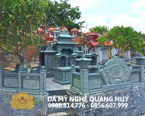 Khu lăng mộ đá xanh rêu cao cấp - đá mỹ nghệ Quang Huy